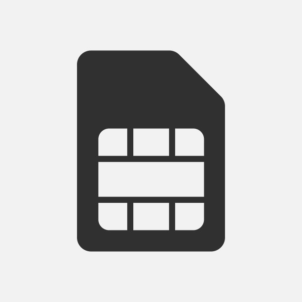 白色背景上隔离的SIM卡图标矢量图图片下载