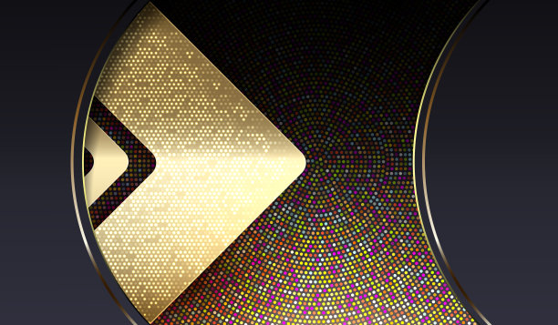 抽象的深色背景与金色箭头和闪闪发光的马赛克图片下载