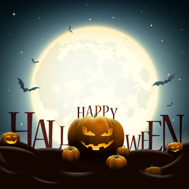 令人毛骨悚然的万圣节午夜插画图片下载