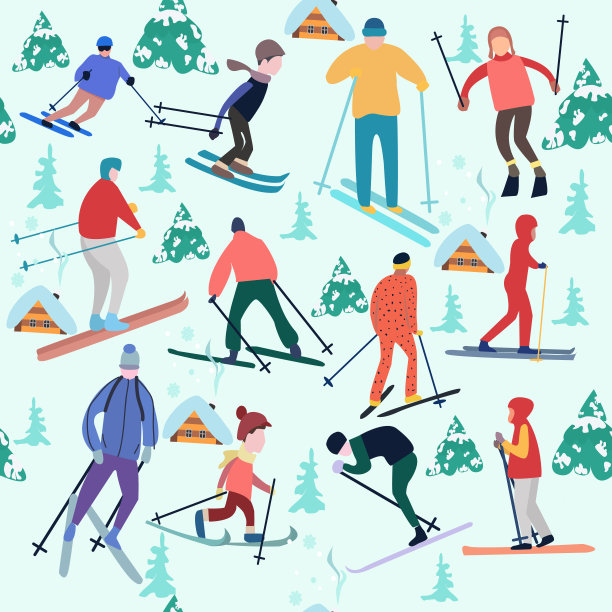 冬季景观和活动的背景。图片下载