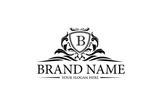 冠饰标识，酒店标识，豪华字母交织矢量标识设计，时尚品牌标识，矢量标识模板图片下载