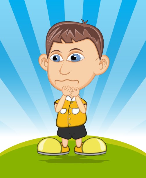 男孩哭矢量插图图片下载