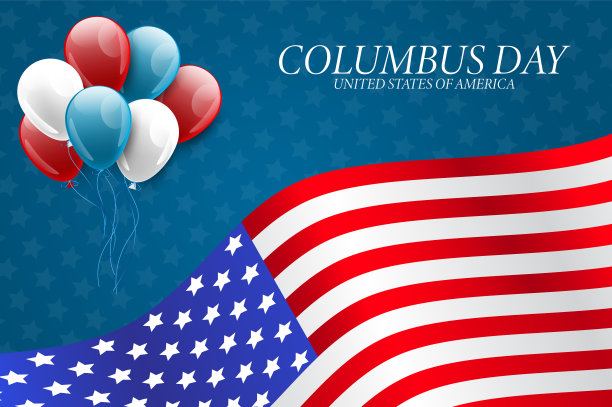 哥伦布日海报或传单。美国国家十月假日。矢量插图。图片下载