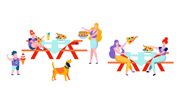 人们在公共场所吃饭，坐在餐桌旁图片下载