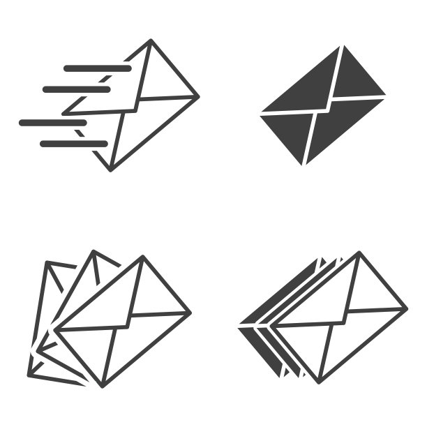 一组图标发送信件。白色背景上的矢量。图片下载