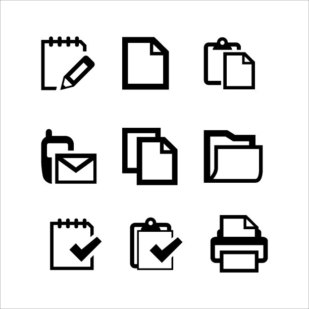 收集文件，文件夹，文档。赛斯的照片。图标。向量图片下载