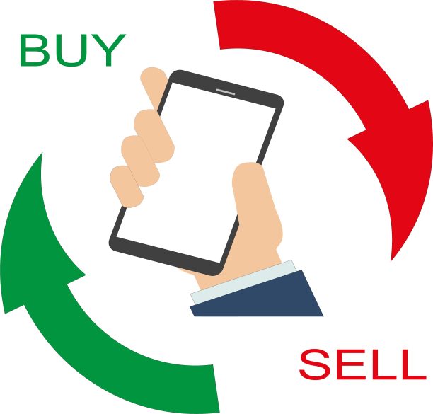 手持手机与空白显示屏幕图片下载