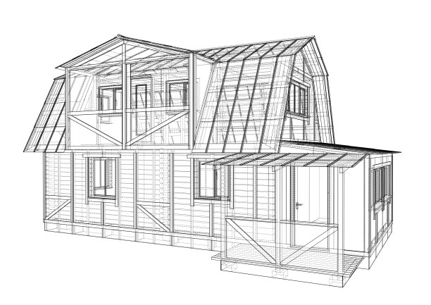 房子草图。三维矢量渲染图片下载