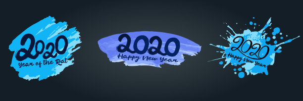 2020年新年快乐。横幅,传单,明信片图片下载
