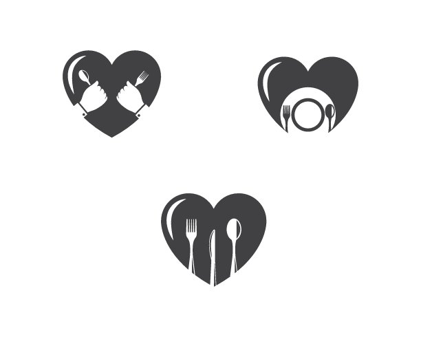 叉子，勺子标志图标矢量插图图片下载