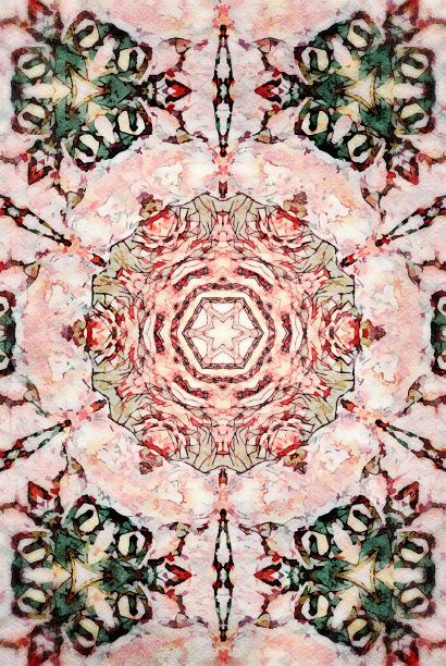 水彩曼荼罗插图图片下载