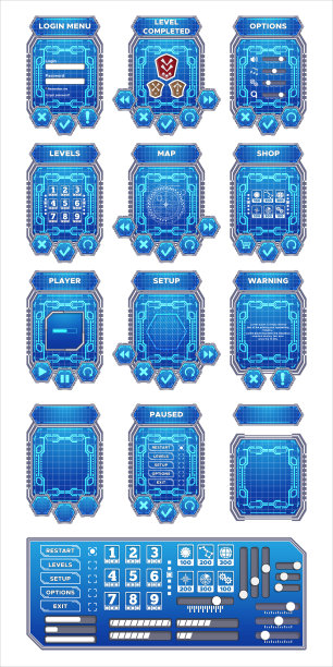 游戏界面的元素。图片下载