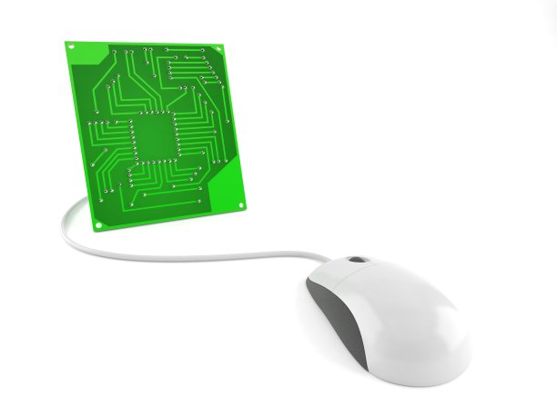 带有电脑鼠标的电路板图片下载