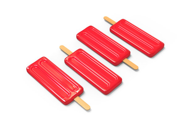 冰淇淋糖果模拟模板在孤立的白色背景，3d插图图片下载