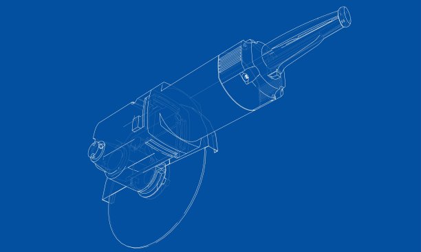 外轮廓电动角磨机。向量图片下载