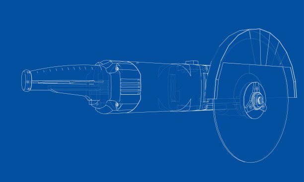 外轮廓电动角磨机。向量图片下载