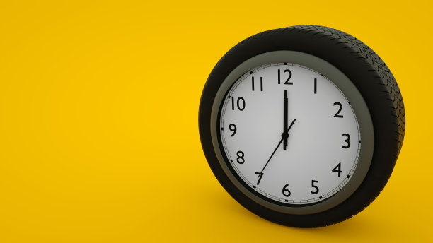 汽车车轮警报概念孤立在黄色背景。三维演示图片下载