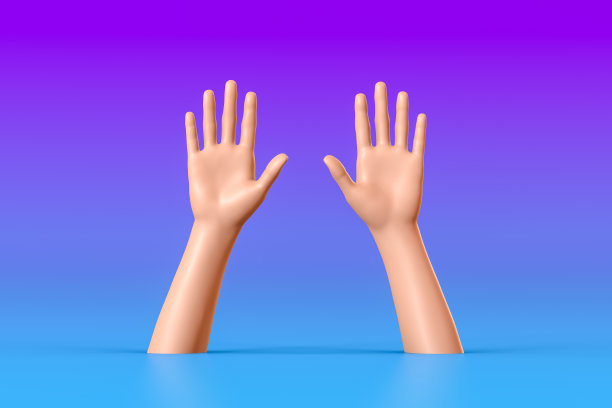 3D手势，女性人体模型，打开手掌图片下载