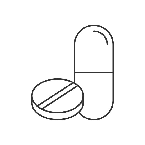 白色背景上的药丸和平板电脑线条图标。可编辑描边图片下载