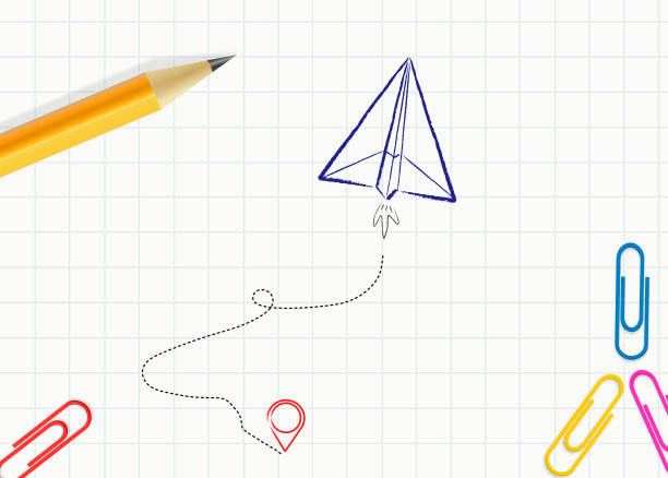 纸飞机和带有导航标志的交通线图片下载