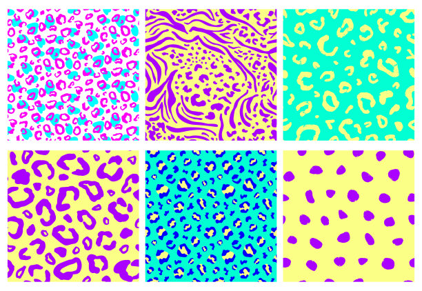 动物印花无缝图案套。豹皮动感纹理图片下载