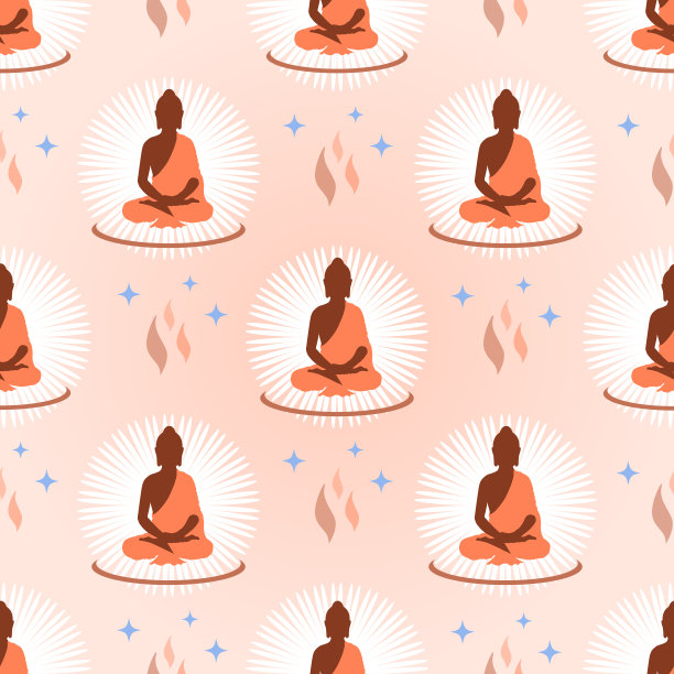 佛像图案，矢量插图图片下载