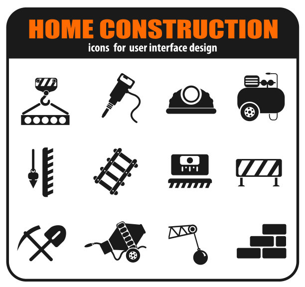 家居建筑图标集图片下载