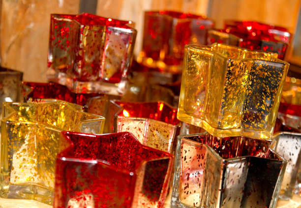 德国圣诞市场上的茶灯架图片下载