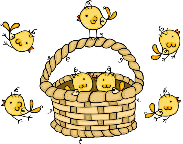 柳条篮子和小黄鸟图片下载