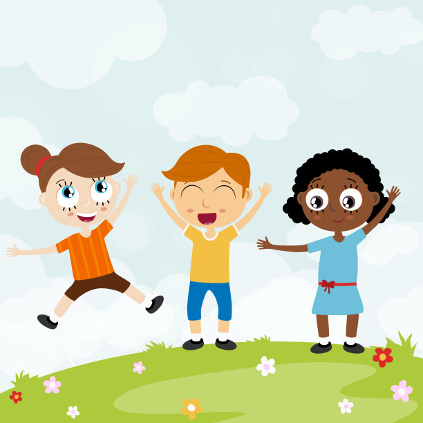 夏天快乐的孩子们玩得很开心图片下载