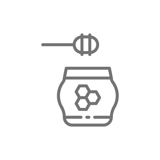 蜂蜜疗法线性图标，白色背景图片下载