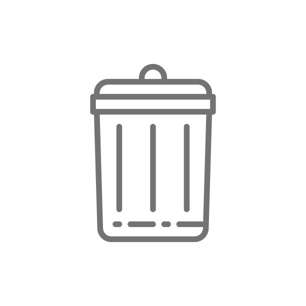 垃圾桶，垃圾桶线图标。在白色背景上隔离图片下载