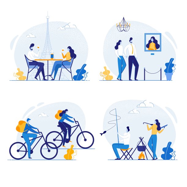 情侣共度时光，旅行矢量图图片下载