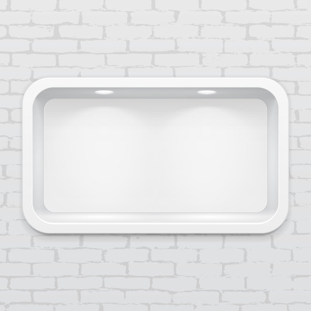 砖墙上的空圆形壁龛展示。展示你的产品。模拟。3D插图。为你的设计做好准备。广告。向量EPS10图片下载