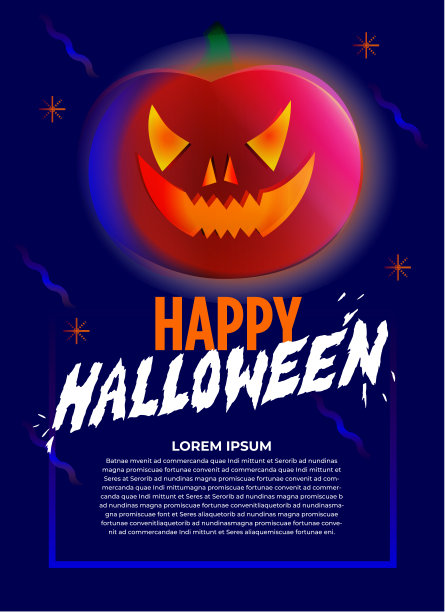 现代插图的快乐万圣节-令人毛骨悚然的杰克o-灯-添加自己的文字图片下载