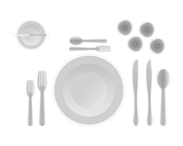 餐具。提示。餐厅餐具摆放的规则。矢量插图。图片下载