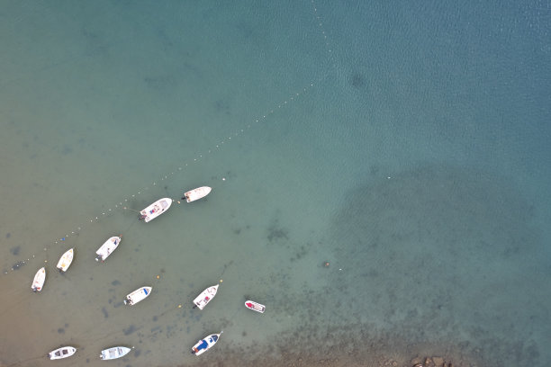 港口里的船只。自顶向下鸟瞰图图片下载