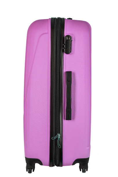 旅行粉红色手提箱孤立在白色的背景。图片下载