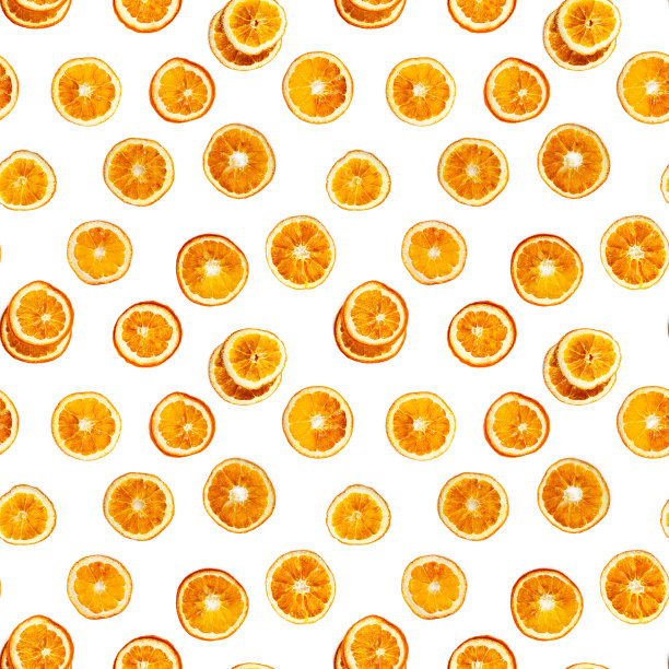 无缝图案与干橙片图片下载