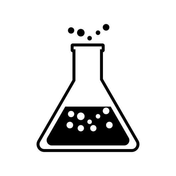 黑色和白色试管图标矢量插图上的白色背景图片下载