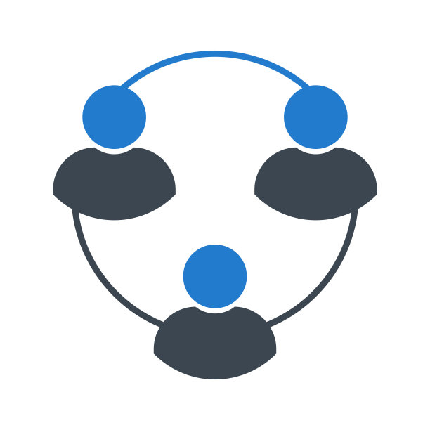 彩色用户组链图标矢量插图上的白色背景图片下载