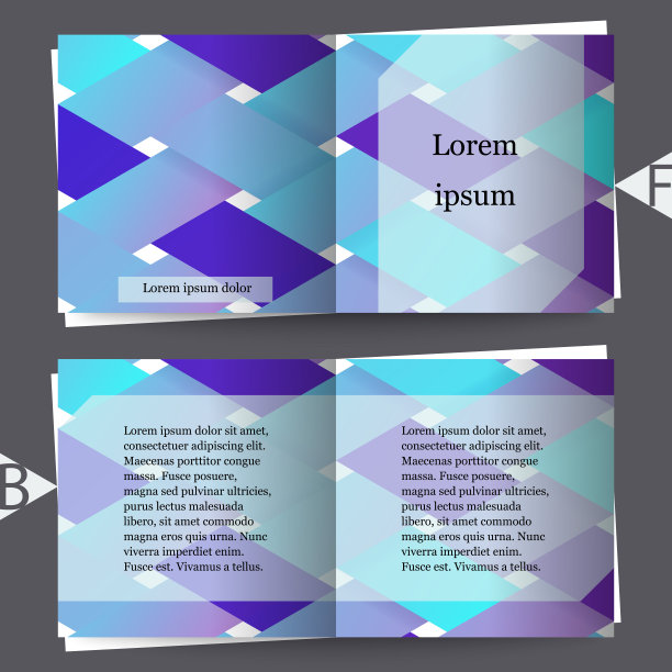 彩色抽象三维条纹背景。手册模板。Eps10矢量图图片下载