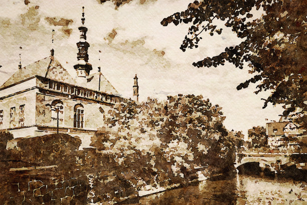 格但斯克古城的档案视图图片下载