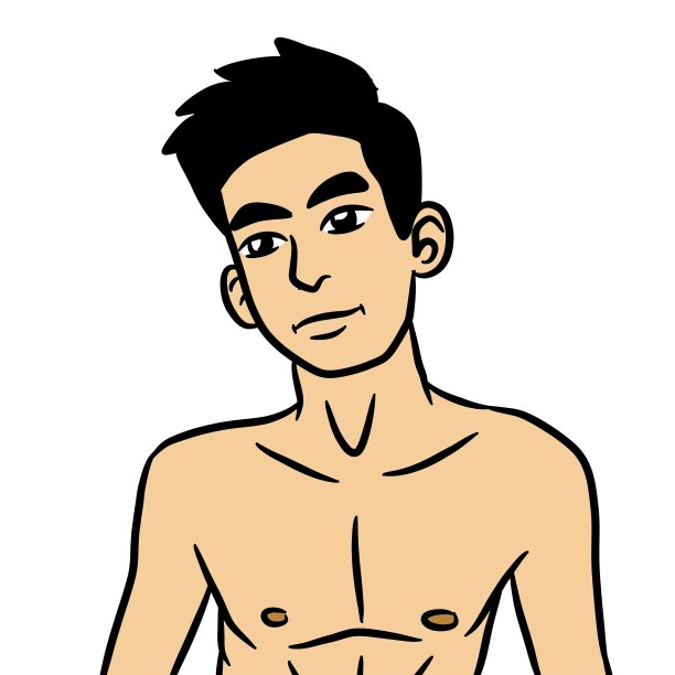 卡通性感男人在白色背景图片下载