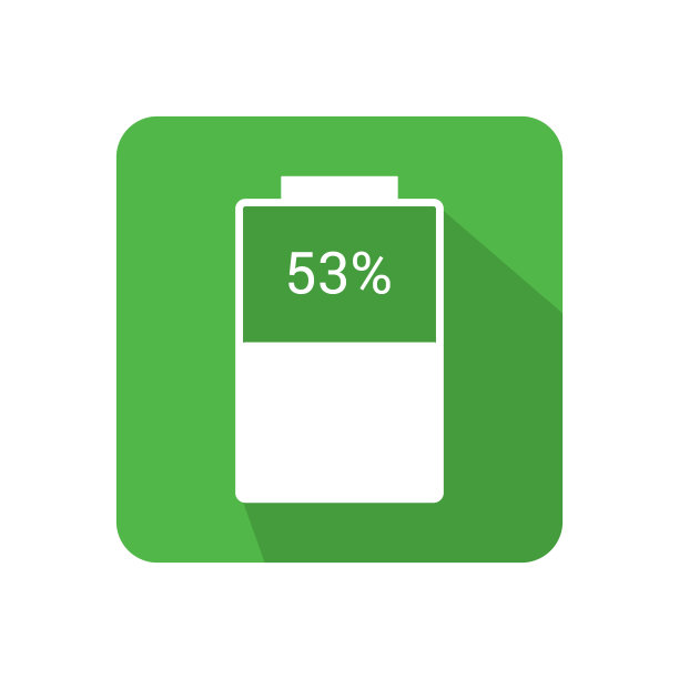 平坦的电池图标矢量插图上的颜色背景图片下载