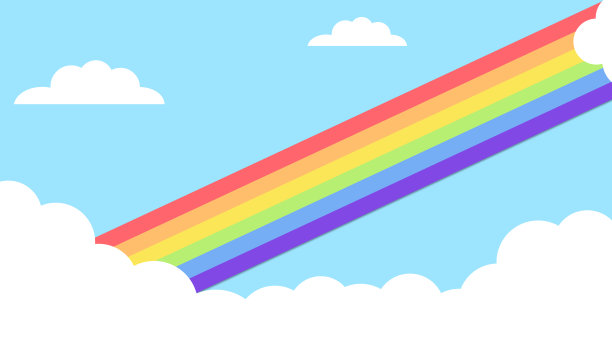 抽象卡哇伊彩色天空彩虹背景。柔和的渐变蜡笔漫画图形。婚礼卡片设计或展示的概念图片下载