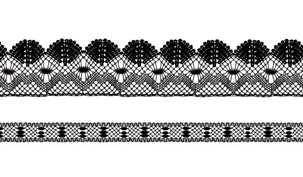 黑色蕾丝丝带孤立拍摄图片下载