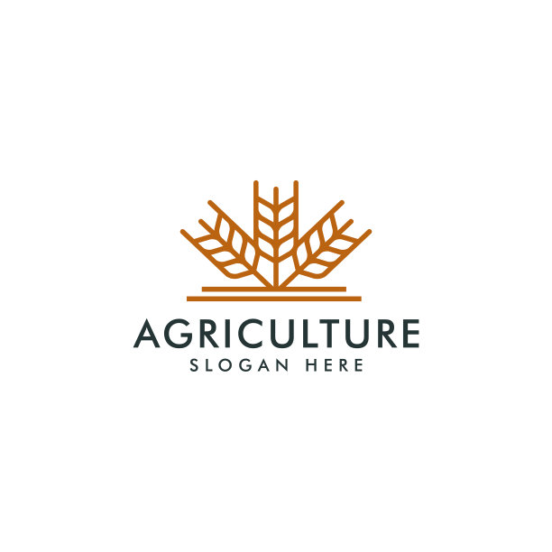 农业图标矢量模板，小麦农场符号设计标志类型图片下载