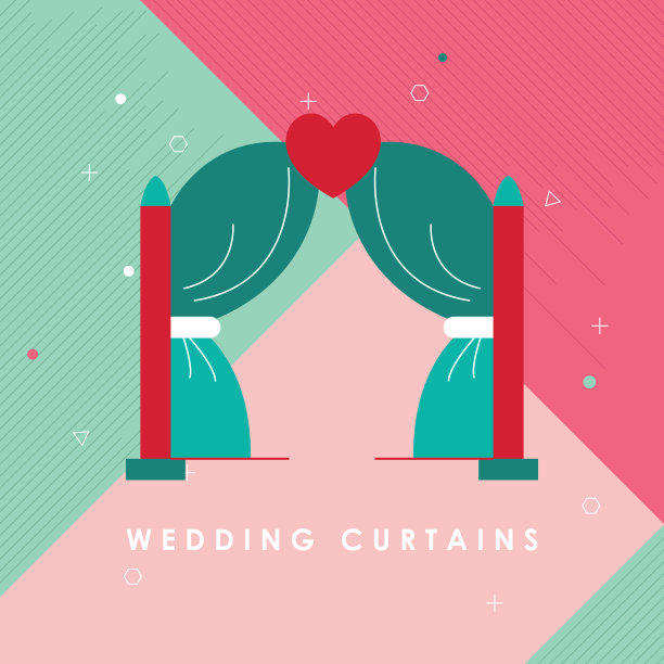 婚礼窗帘线条图标图片下载