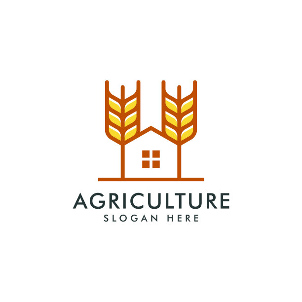 农业图标矢量模板，小麦农场符号设计标志类型图片下载
